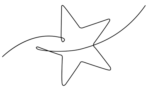 black line forming the outline of a star