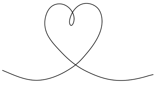 black line forming the outline of a heart