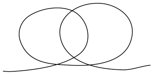 black line forming two intersecting circles